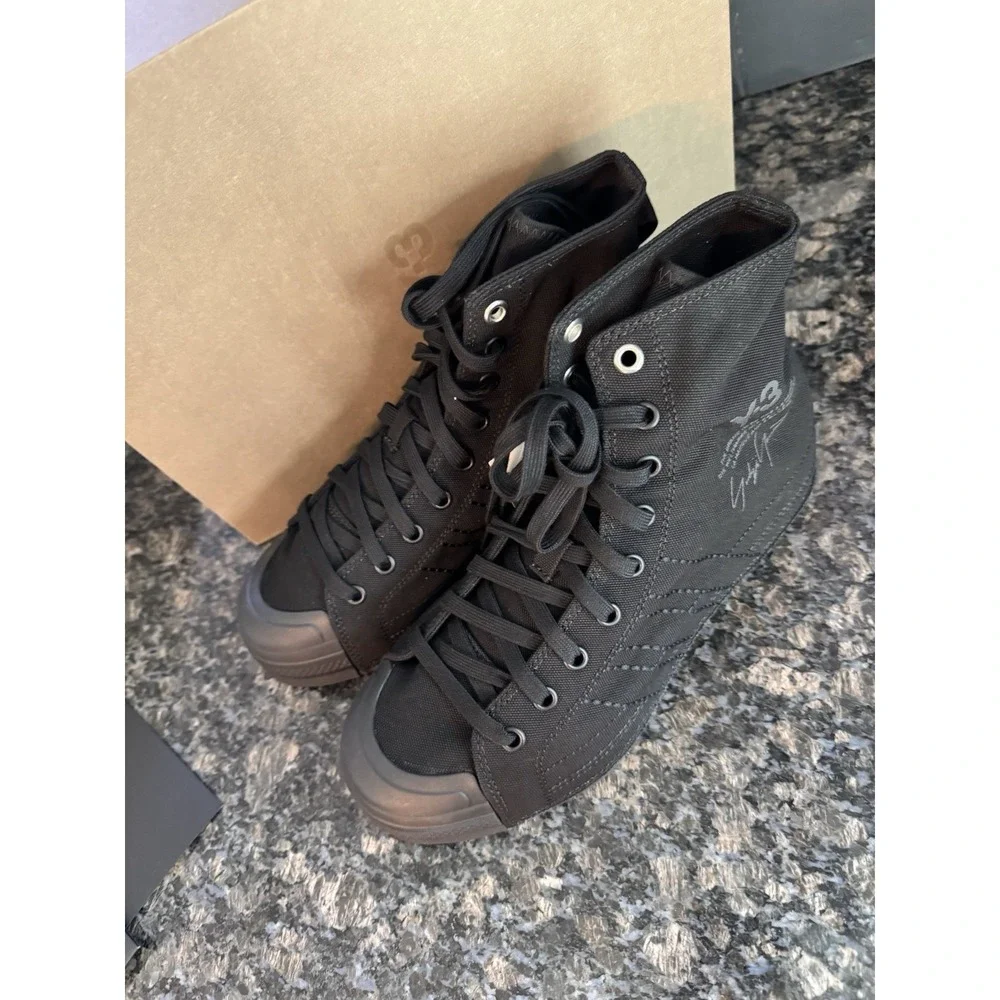 Y-3 Nizza High Black Canvas Yohji Yamamoto Sneakers IG4084 Mens 8